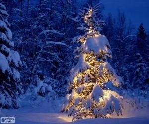 пазл Снежное Рождественская елка